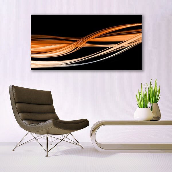 Tablou pe sticla Abstract Art Galben Negru
