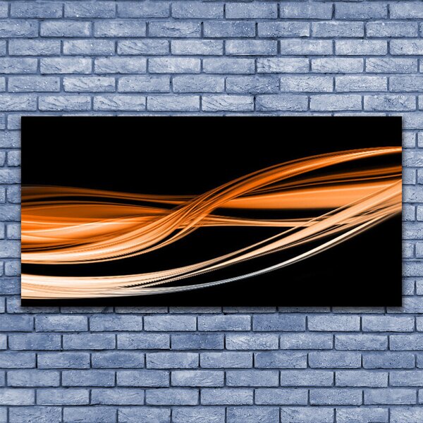 Tablou pe sticla Abstract Art Galben Negru