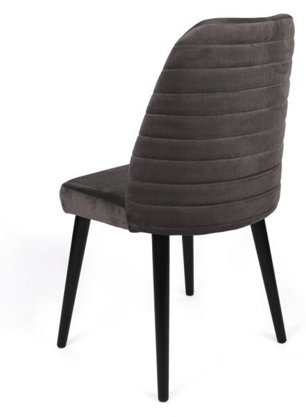 Set 2 scaune Model Tutku-301, Antracit/Negru, 50x49x90 cm