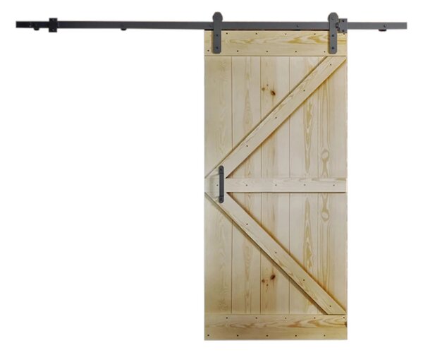 Ușă glisantă din lemn masiv BARN + Amortizor, 106x205x3,6