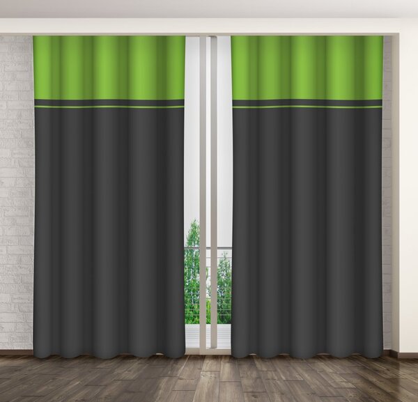 Draperie decorativă gri-verde pentru living Lungime: 250 cm