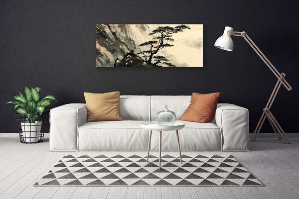Tablou pe panza canvas Copac Natura negru