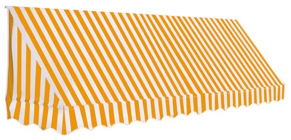 Copertină de bistro, portocaliu și alb, 350 x 120 cm