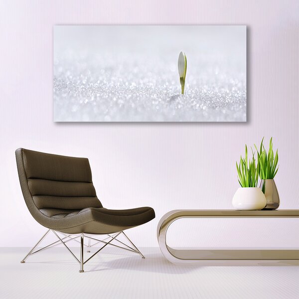 Tablou pe panza canvas Flower Floral Verde Alb
