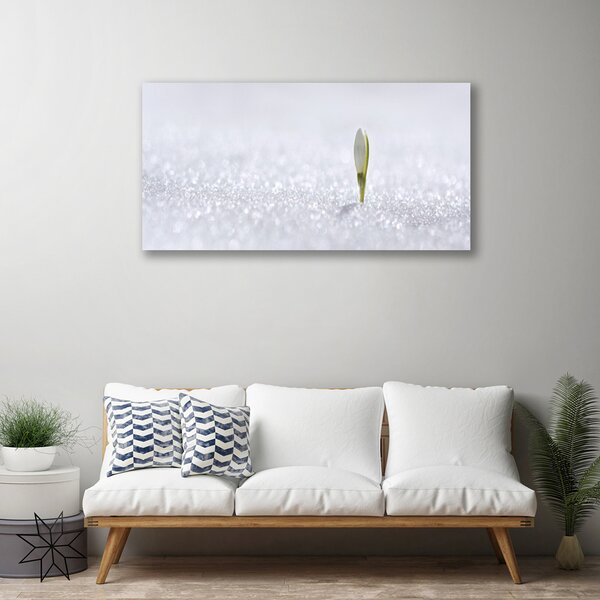 Tablou pe panza canvas Flower Floral Verde Alb