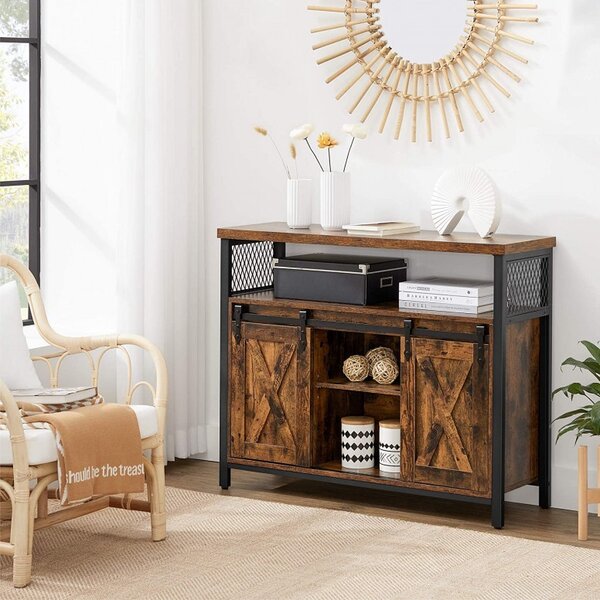 Comoda Model Judah, Maro rustic/Negru, 100x33x80 cm