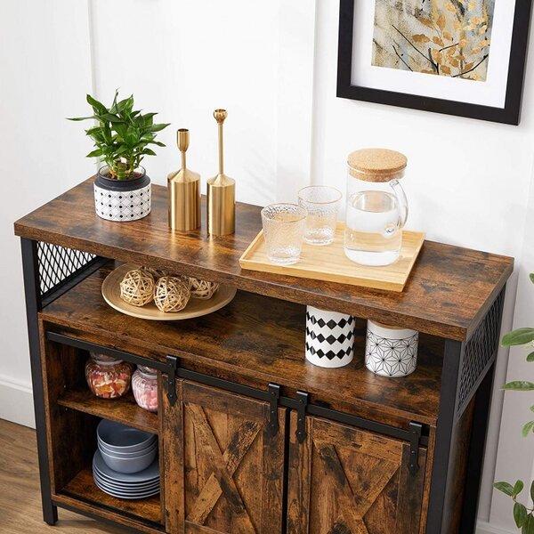 Comoda Model Judah, Maro rustic/Negru, 100x33x80 cm