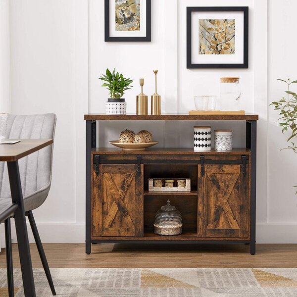Comoda Model Judah, Maro rustic/Negru, 100x33x80 cm