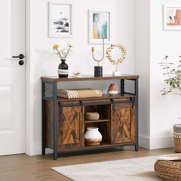 Comoda Model Judah, Maro rustic/Negru, 100x33x80 cm