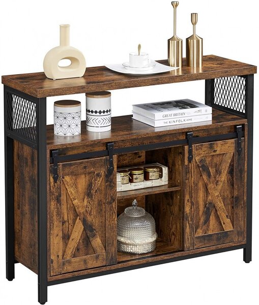 Comoda Model Judah, Maro rustic/Negru, 100x33x80 cm