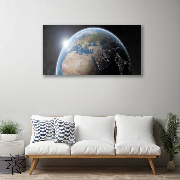 Tablou pe panza canvas Globul Universul Maro Albastru Verde