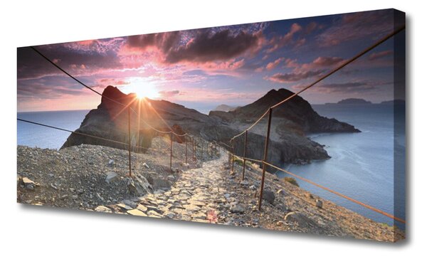 Tablou pe panza canvas Cale Soare Peisaj Brun Galben