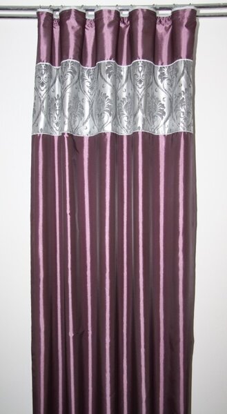 Draperie violet cu un model gri Lăţime: 140 cm | Lungime: 250 cm (într-un set de 1 bucată)