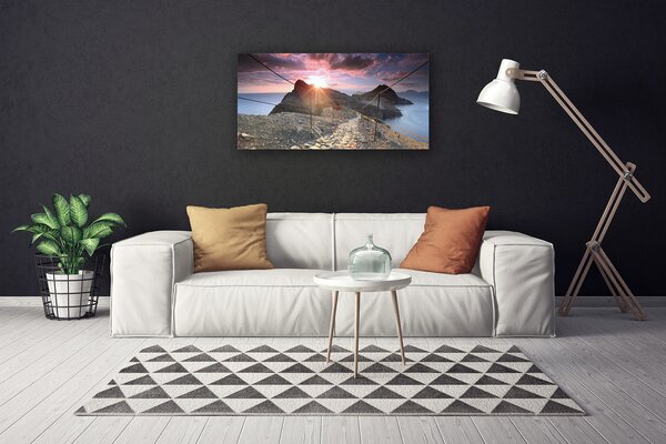 Tablou pe panza canvas Cale Soare Peisaj Brun Galben