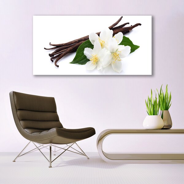Tablou pe panza canvas Vanilie Floral Maro Verde Alb