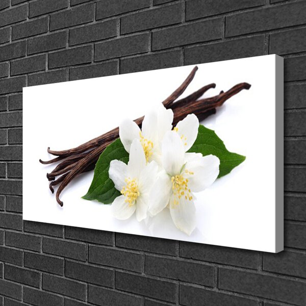 Tablou pe panza canvas Vanilie Floral Maro Verde Alb