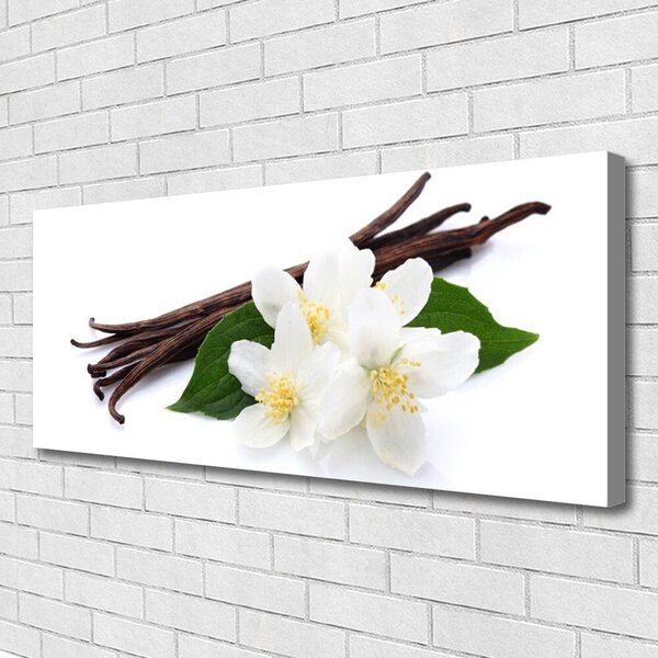 Tablou pe panza canvas Vanilie Floral Maro Verde Alb
