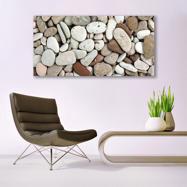 Tablou pe panza canvas Pietrele Art Alb Gri Maro