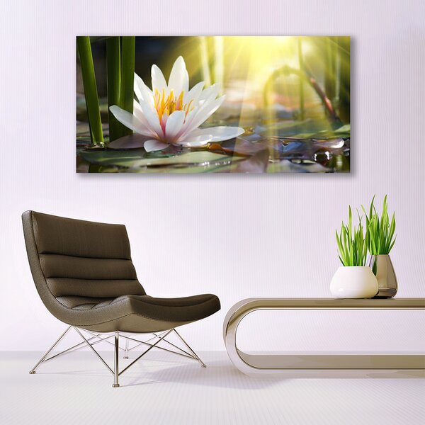 Tablou pe panza canvas Flori de apă Floral Alb Verde