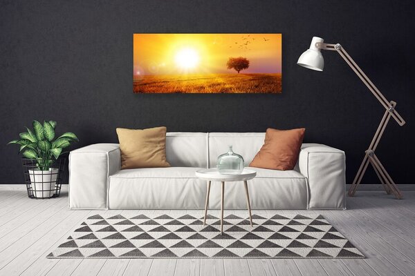 Tablou pe panza canvas Sun Meadow Peisaj Galben Maro