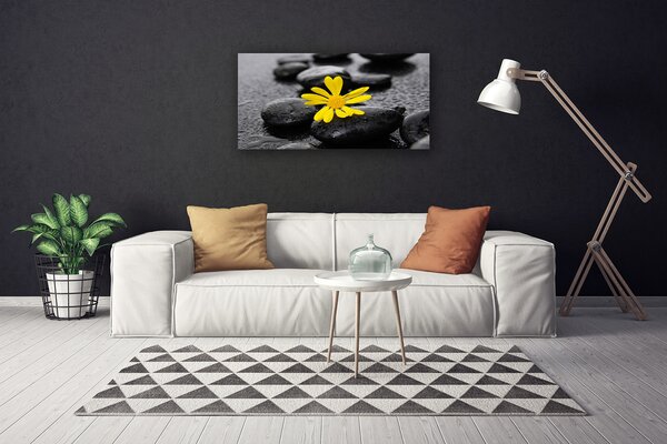 Tablou pe panza canvas Pietrele de flori Arta Galben Negru