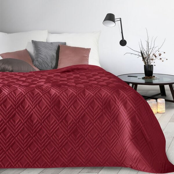 Cuvertură de pat modernă burgundy, cu model Lăţime: 170 cm | Lungime: 210 cm