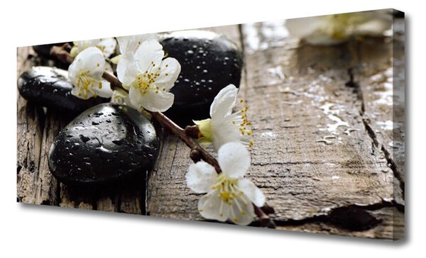 Tablou pe panza canvas Pietrele de flori Arta Alb Negru