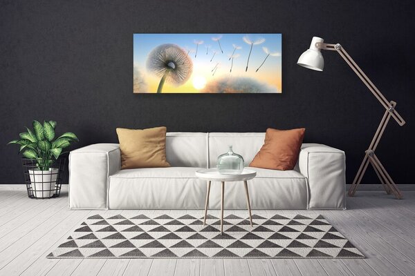Tablou pe panza canvas Păpădie Floral Alb Gri