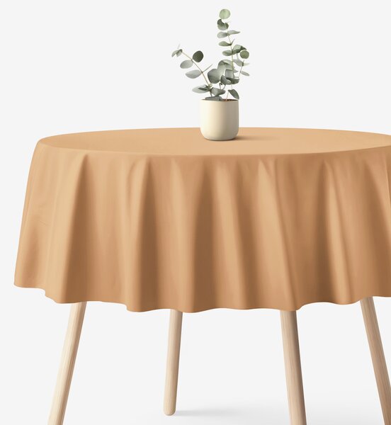 Goldea față de masă 100% bumbac - maro de toamnă - rotundă Ø 150 cm
