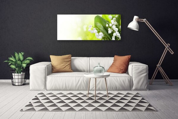 Tablou pe panza canvas Lacramioare Frunze Floral Alb Verde