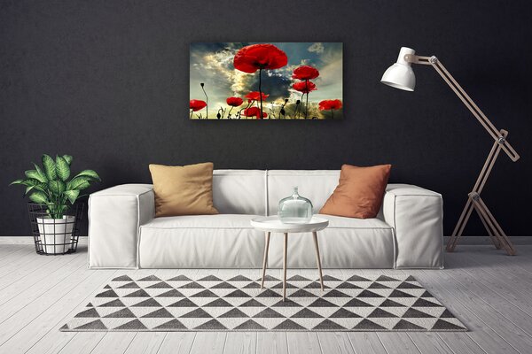 Tablou pe panza canvas Maci Floral Red