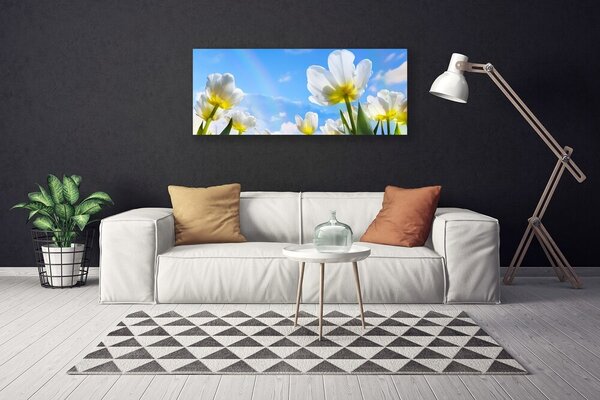 Tablou pe panza canvas Flori Floral Alb Verde