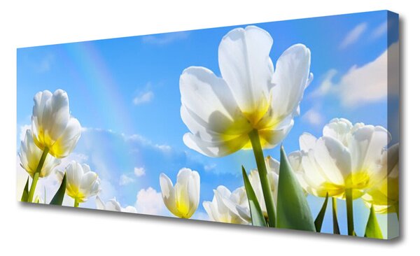 Tablou pe panza canvas Flori Floral Alb Verde