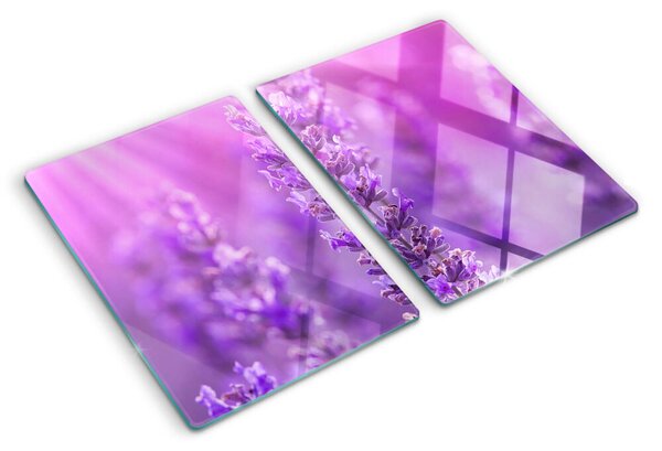 Tocător de bucătărie Flori de lavandă pe un fundal violet