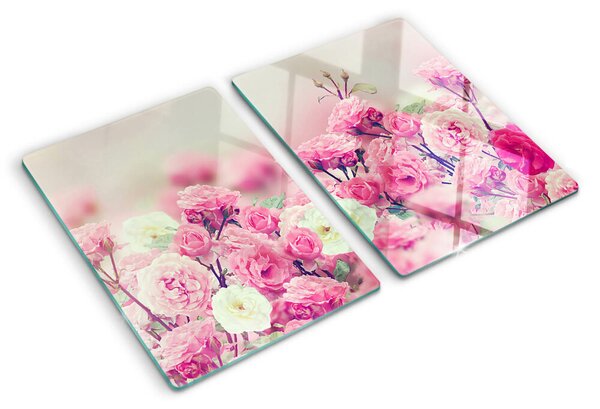 Tocător sticlă Motiv floral roz