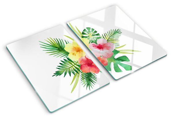 Tocător de bucătărie Flori și frunze tropicale