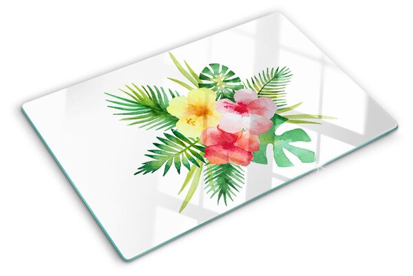 Tocător de bucătărie Flori și frunze tropicale