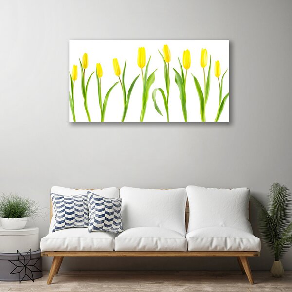 Tablou pe panza canvas Lalele Floral Galben Verde