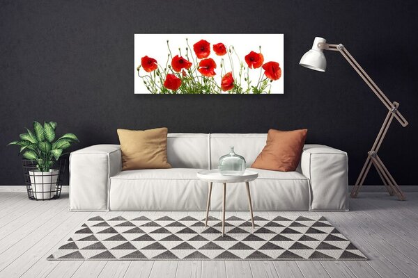 Tablou pe panza canvas Maci Floral Verde Roșu