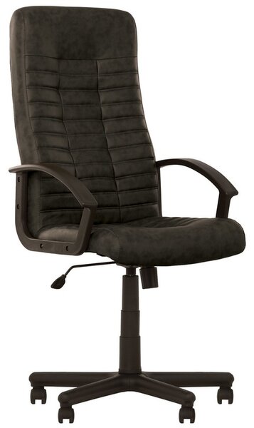Scaun directorial HERMAN, Negru, piele ecologica