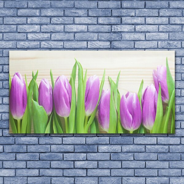 Tablou pe panza canvas Lalele Floral Roz Verde