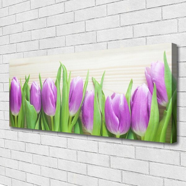 Tablou pe panza canvas Lalele Floral Roz Verde