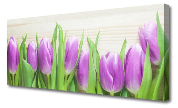 Tablou pe panza canvas Lalele Floral Roz Verde