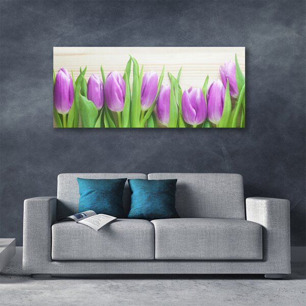 Tablou pe panza canvas Lalele Floral Roz Verde