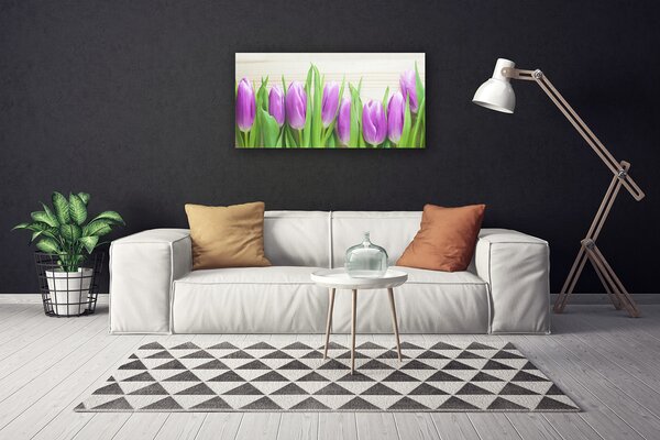 Tablou pe panza canvas Lalele Floral Roz Verde