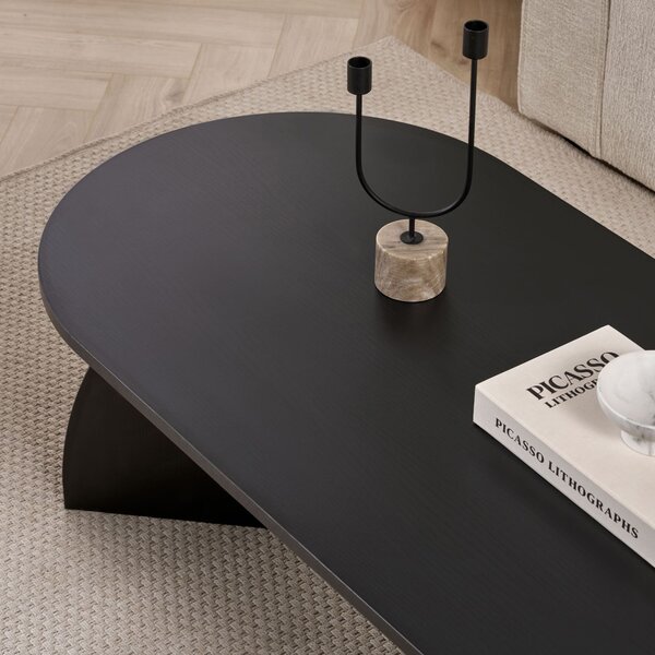 Masuta de cafea STONE ARCH, lemn negru