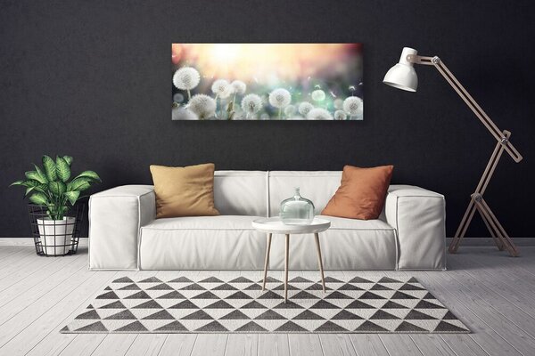 Tablou pe panza canvas Păpădie Floral Alb Gri