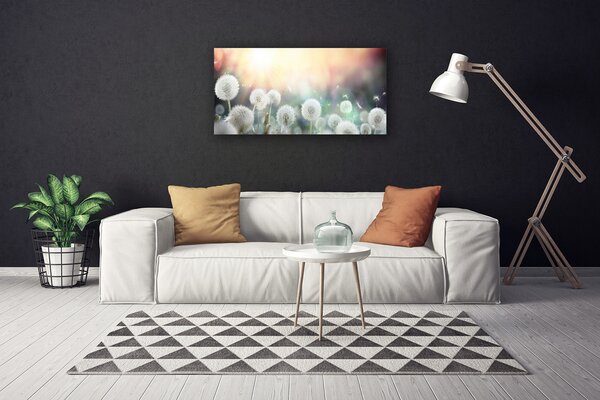 Tablou pe panza canvas Păpădie Floral Alb Gri