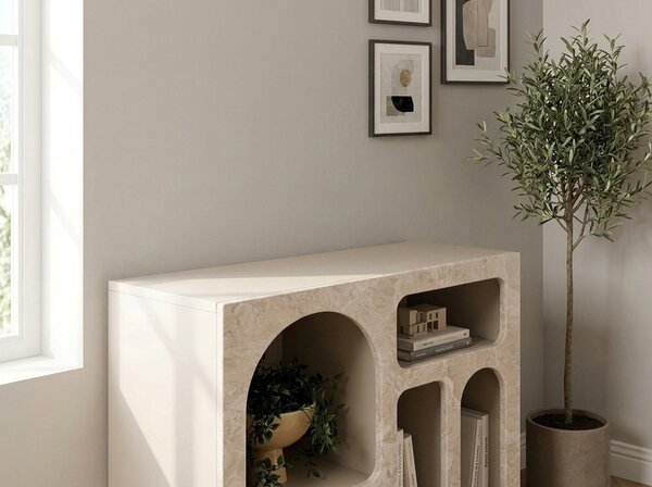 Masuta consola BELUNO, travertine/bej