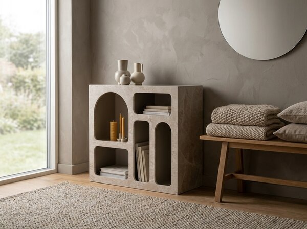 Masuta consola BELUNO, travertine/bej